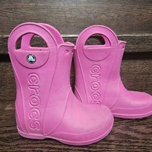 Pink toddler crocs